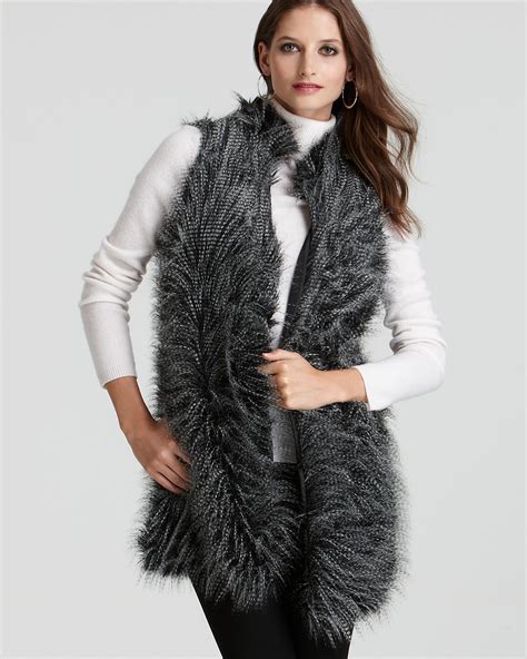 long faux fur vest by michael michael kors|mike Kors faux fur vest.